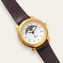 Load image into Gallery viewer, Vintage Sun & Moon Ladies' Gold-Tone Watch | Moonphase, Quartz
