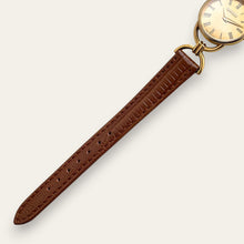 Load image into Gallery viewer, 1990s Vintage Gucci 6000L Quartz Watch - Gold Dial, Brown Strap