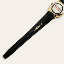 Load image into Gallery viewer, Vintage Juvenia Mechanical Watch Black Dial Gold Rope Bezel 1970s Swiss