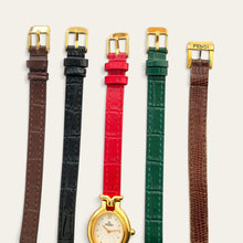 Load image into Gallery viewer, Vintage Fendi 640L Gold-Tone Ladies Quartz Watch, White Dial, 5 Straps