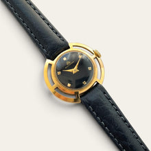 Load image into Gallery viewer, Vintage Bucherer Ladies Mechanical Watch Black Dial Gold-Tone Openwork