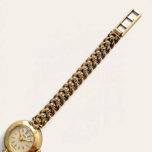 Load image into Gallery viewer, Vintage Tudor Ladies Gold Plated Mechanical Watch Floral Link Bracelet