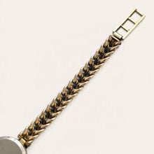 Load image into Gallery viewer, Vintage Tudor Ladies Gold Plated Mechanical Watch Floral Link Bracelet
