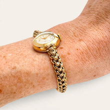 Load image into Gallery viewer, Vintage Tudor Ladies Gold Plated Mechanical Watch Floral Link Bracelet