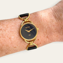 Load image into Gallery viewer, Vintage Gucci 6000L Black Dial Gold-Plated Quartz Ladies Watch & Box