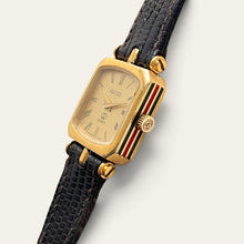 Load image into Gallery viewer, Vintage 1990s Gucci Ladies Quartz Watch Gold-Tone Web Stripe Boxed