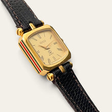 Load image into Gallery viewer, Vintage 1990s Gucci Ladies Quartz Watch Gold-Tone Web Stripe Boxed