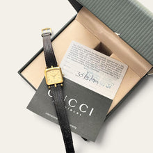 Load image into Gallery viewer, Vintage 1990s Gucci Ladies Quartz Watch Gold-Tone Web Stripe Boxed