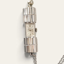 Load image into Gallery viewer, Vintage Sonic Silver-Tone Lipstick Pendant Watch Necklace Mechanical
