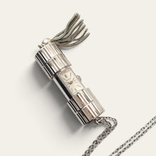 Load image into Gallery viewer, Vintage Sonic Silver-Tone Lipstick Pendant Watch Necklace Mechanical