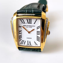 Load image into Gallery viewer, Gold-Plated Bruno Magli Diamond-Set Watch with Statement Dial