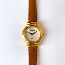 Load image into Gallery viewer, 90s Mother of Pearl Gucci Watch with Gold Plated Case