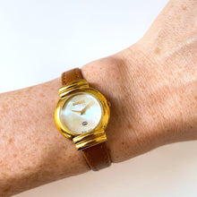 Load image into Gallery viewer, 90s Mother of Pearl Gucci Watch with Gold Plated Case