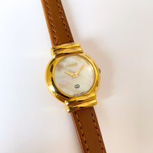 Load image into Gallery viewer, 90s Mother of Pearl Gucci Watch with Gold Plated Case