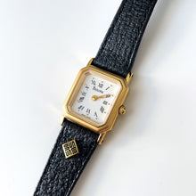 Load image into Gallery viewer, 1994 Ladies' Bulova Tank Style Quartz Watch With Gold-Plated Case and Leather Strap