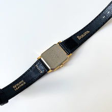 Load image into Gallery viewer, 1994 Ladies' Bulova Tank Style Quartz Watch With Gold-Plated Case and Leather Strap