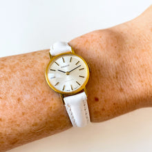 Load image into Gallery viewer, Gold-Plated Tissot Mechanical Watch with White Leather Strap
