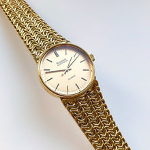 Load image into Gallery viewer, 1978 Gold-Plated Ladies' Bulova Accutron Quartz Watch With Braided Mesh Bracelet