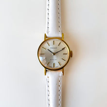 Load image into Gallery viewer, Gold-Plated Tissot Mechanical Watch with White Leather Strap