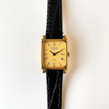 Load image into Gallery viewer, Ladies' Raymond Weil Tank Style Quartz Watch With Gold-Plated Case and Leather Strap