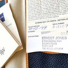 Load image into Gallery viewer, 1997 Ladies' Gold-Plated Raymond Weil Quartz Watch with Leather Wallet