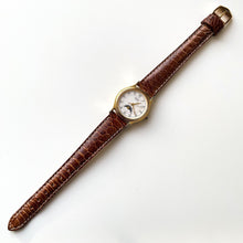 Load image into Gallery viewer, Ladies' 90s Moon Phase Seiko Quartz Watch with Brown Leather Strap
