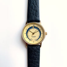 Load image into Gallery viewer, Vintage Ladies' Imado Moon Phase Watch with Black Leather Strap