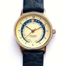 Load image into Gallery viewer, Vintage Ladies' Imado Moon Phase Watch with Black Leather Strap
