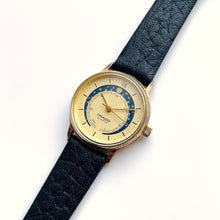 Load image into Gallery viewer, Vintage Ladies' Imado Moon Phase Watch with Black Leather Strap