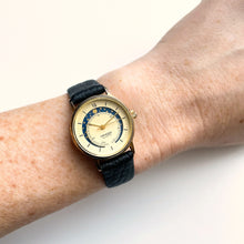Load image into Gallery viewer, Vintage Ladies' Imado Moon Phase Watch with Black Leather Strap