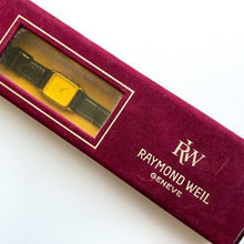 Load image into Gallery viewer, Ladies' Raymond Weil Tank Style Quartz Watch With Gold-Plated Case and Leather Strap