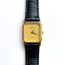 Load image into Gallery viewer, Ladies' Raymond Weil Tank Style Quartz Watch With Gold-Plated Case and Leather Strap