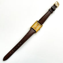 Load image into Gallery viewer, Ladies' Raymond Weil Tank Style Quartz Watch With Gold-Plated Case and Leather Strap