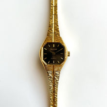 Load image into Gallery viewer, Gold-Tone Accurist Ladies Quartz Watch with Black Hexagon Dial