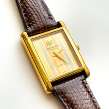 Load image into Gallery viewer, Ladies' Raymond Weil Tank Style Quartz Watch With Gold-Plated Case and Leather Strap