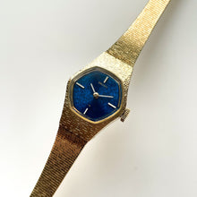 Load image into Gallery viewer, 1974 Gold-Tone Seiko Mechanical Watch with Blue Dial