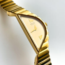 Load image into Gallery viewer, Thin Gold-Tone 1990 Ladies' Seiko Quartz Watch with Asymmetrical Dial