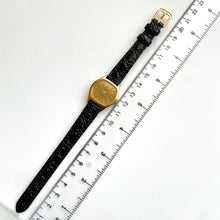 Load image into Gallery viewer, Vintage Ladies' Bulova Longchamp Mechanical Watch with Black Leather Strap