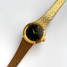 Load image into Gallery viewer, 1990s Ladies' Gold-Tone Seiko Quartz Watch with Black Round Dial