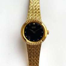 Load image into Gallery viewer, 1990s Ladies' Gold-Tone Seiko Quartz Watch with Black Round Dial