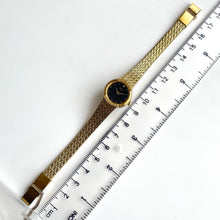 Load image into Gallery viewer, 1990s Ladies' Gold-Tone Seiko Quartz Watch with Black Round Dial
