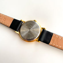 Load image into Gallery viewer, Vintage 1995 Ladies' Gold-Plated Longines Quartz Watch with Black Leather Strap
