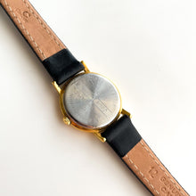 Load image into Gallery viewer, Vintage 1995 Ladies' Gold-Plated Longines Quartz Watch with Black Leather Strap