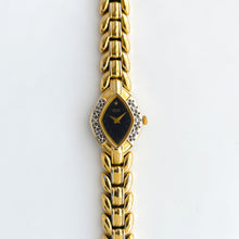 Load image into Gallery viewer, Rare Vintage 1993 Gold-Plated Ladies' Seiko Quartz Watch With Diamond Bezel