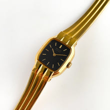 Load image into Gallery viewer, 1990s Ladies' Gold-Plated Seiko Quartz Watch with Black Dial