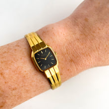 Load image into Gallery viewer, 1990s Ladies' Gold-Plated Seiko Quartz Watch with Black Dial