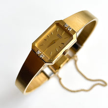 Load image into Gallery viewer, Ladies' 1990s Rectangular Seiko Quartz Watch With Gold-Plated Case and 4 Diamonds
