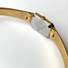 Load image into Gallery viewer, Ladies' 1990s Rectangular Seiko Quartz Watch With Gold-Plated Case and 4 Diamonds
