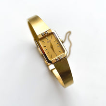 Load image into Gallery viewer, Ladies' 1990s Rectangular Seiko Quartz Watch With Gold-Plated Case and 4 Diamonds