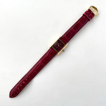 Load image into Gallery viewer, Vintage 1982 Cartier Tank Must Vermeil - Mechanical Movement - Gold-Plated Silver 925 with Burgundy Dial and Leather Strap